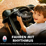 Maserati 2-Seater Electric Car for Children, 12V Battery with Remote Control and LED Lights, Black