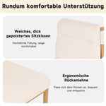 Dining Chairs Set of 4 Oak-Effect Frame Padded Sherpa Beige
