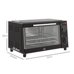 Mini Oven 9L 750W Adjustable Temp 60-Min Timer, Stainless Steel/Black