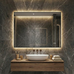 LED Bathroom Mirror 60x80 cm Backlit Anti-Fog, Aluminum Frame