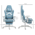 Gaming Chair with Reclining Function, Ergonomic, Faux Leather Blue