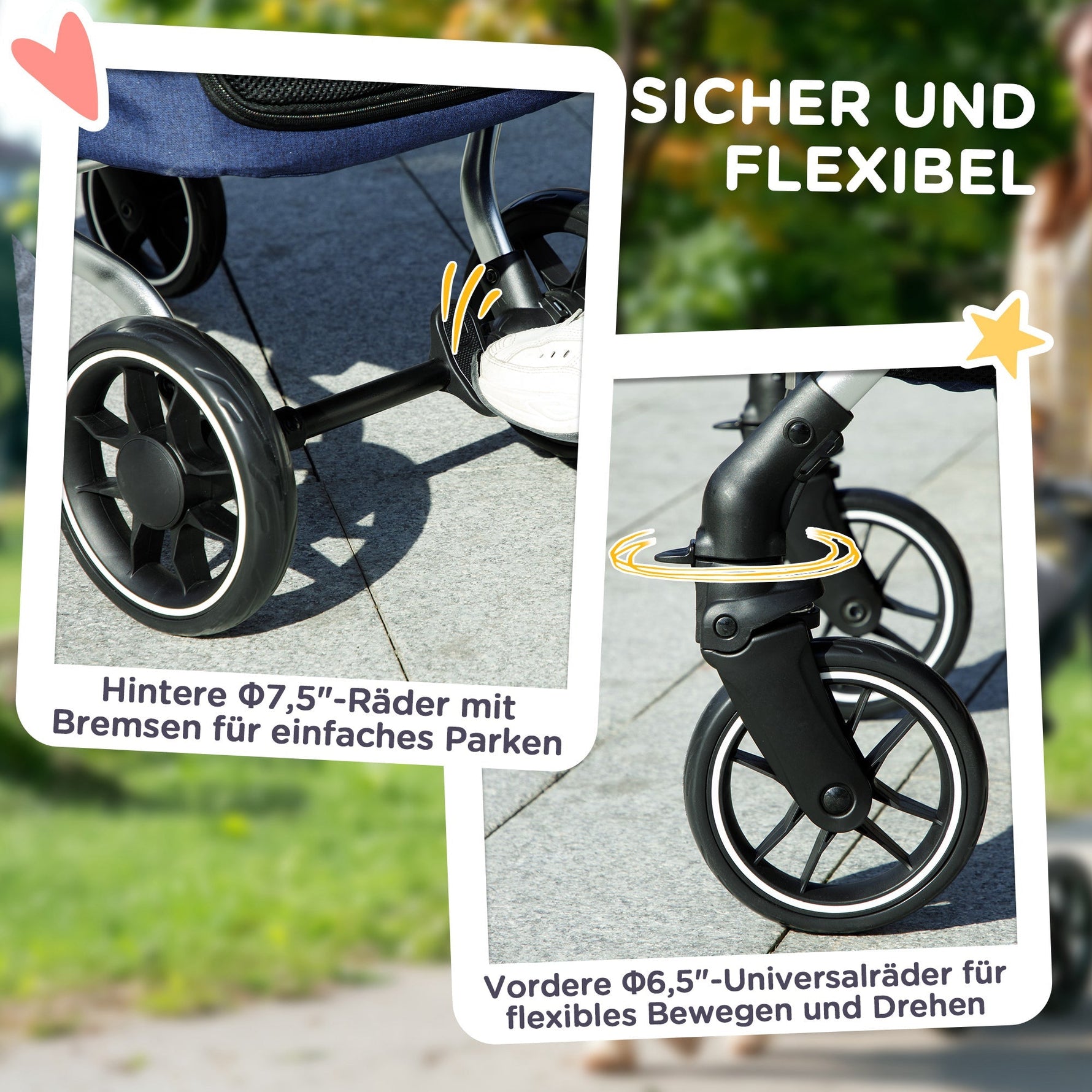 Dog Stroller, Foldable Aluminum, Dark Blue