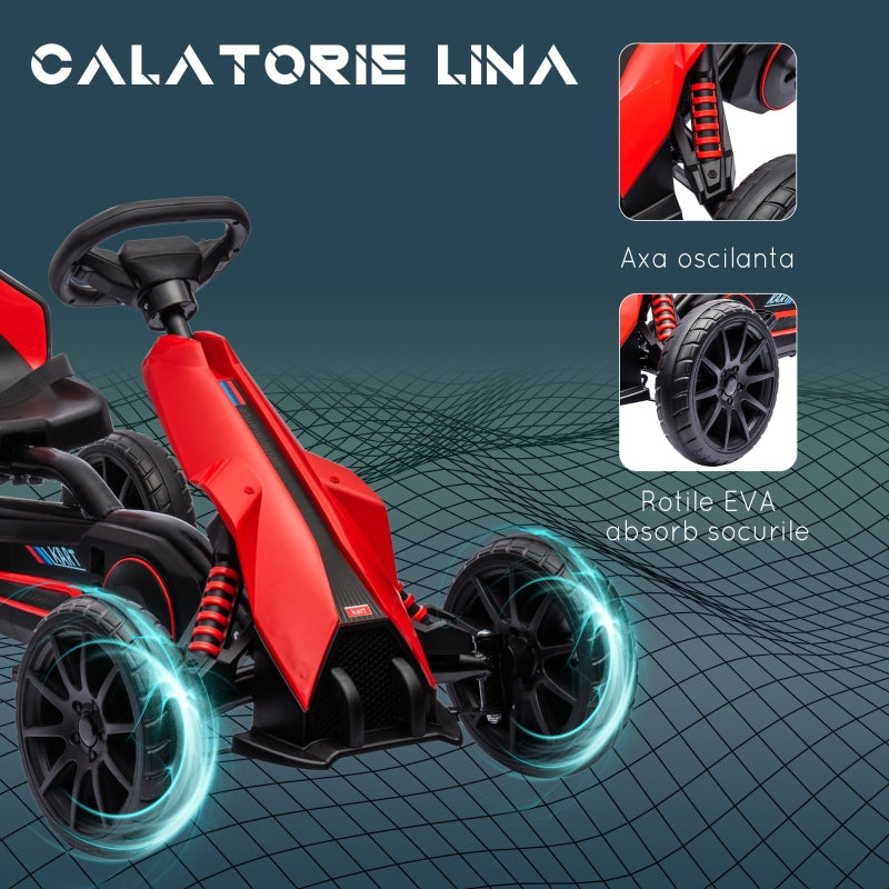 Gokart pedal car, adjustable seat, handbrake, for children 3-8 years, outdoor fun
