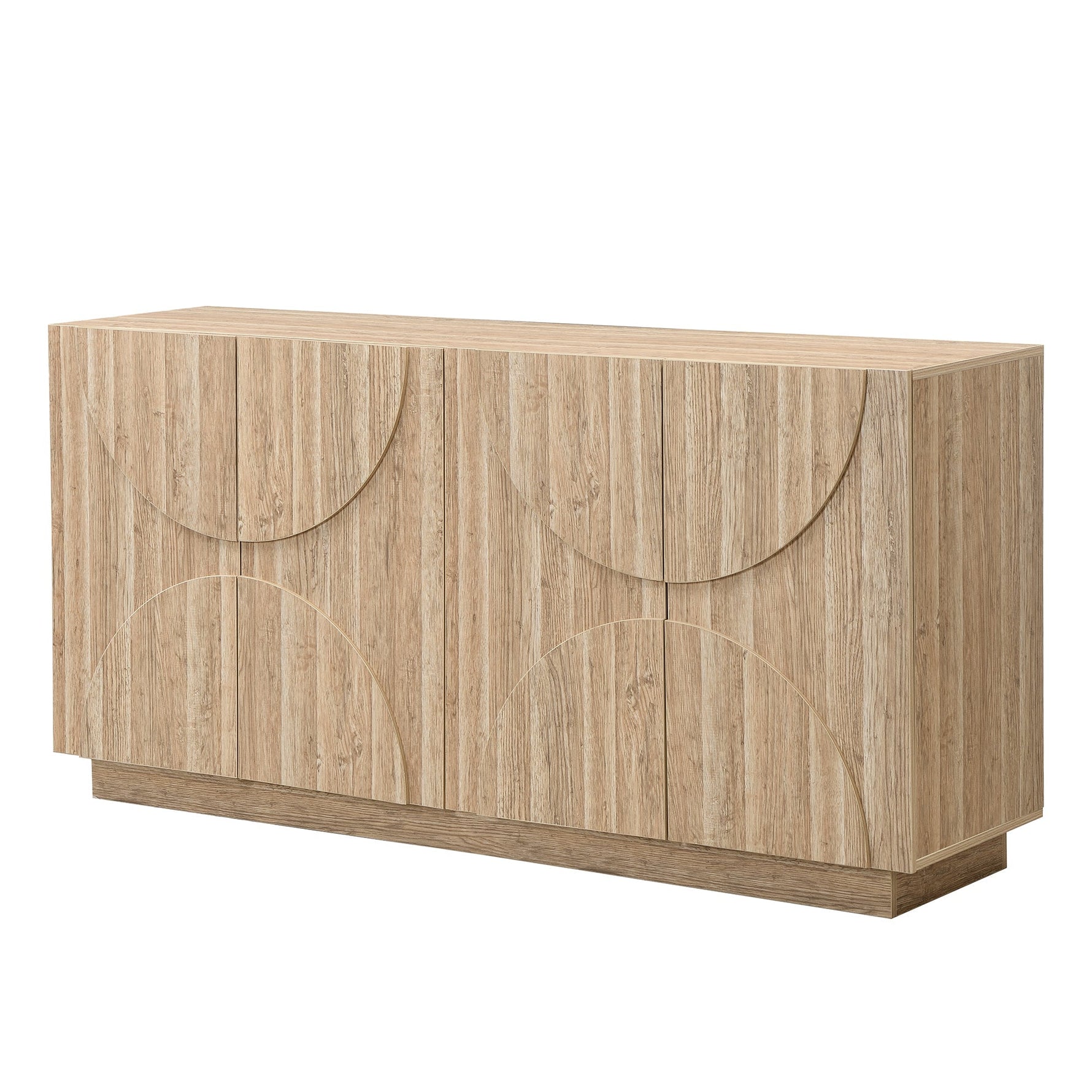 Sideboard with Shelves, Rebounder, Natural Wood