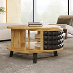 Coffee Table Rotating Side Table with Hidden Storage
