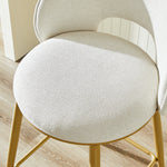 Bar Stool Modern Open Back Padded - Gold Metal Set of 2