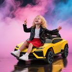 Children's Electric Car with 12V Remote Control and 2 Motors, Yellow