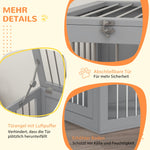 Dog Cage, 2 Doors, Lockable, Steel Mesh, Grey