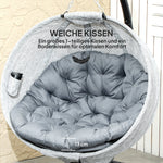 Egg-Shaped Outdoor Hanging Chair, Foldable Swing with Cup Holder, Gray