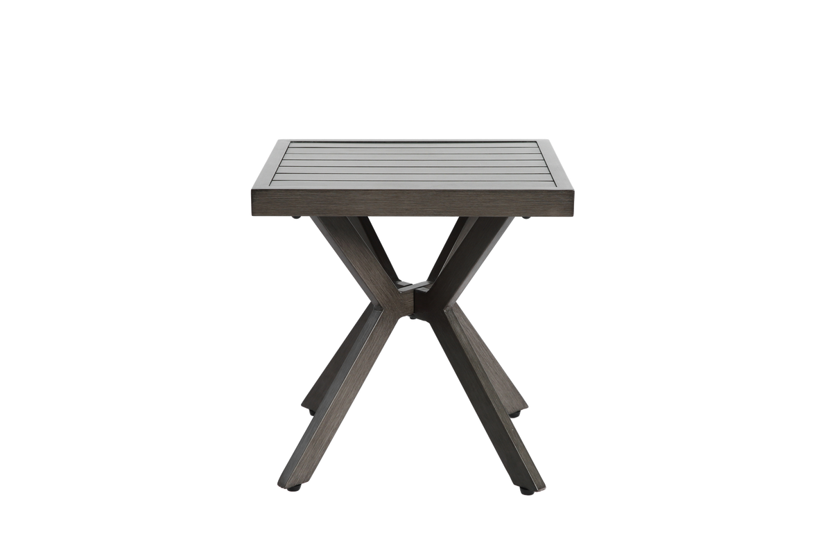 Outdoor Aluminum Square Side Table End Table for Patio, Backyard, Pool, Indoor, Dark Gray