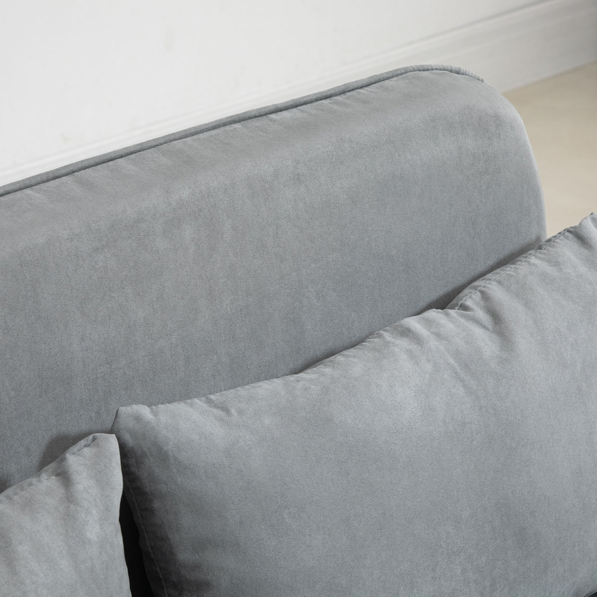 Sleeper Sofa Two-Seater Adjustable Bed Function Cushions, Light Grey