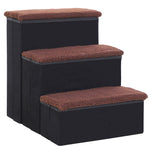 Pet Stairs Foldable 3 Steps Storage, MDF Black