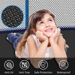 Trampoline 8-12FT Adjustable, Safety Enclosure Net & Spring Pad, Heavy-Duty Galvanized Steel Frame, 400lbs Capacity, Blue