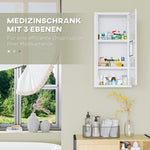 Medicine Cabinet First Aid 3 Inner Compartments Magnetic Closure 40x15x53.5 cm White