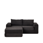 Corduroy 2-in-1 Sofa Bed with Removable Footstool and Modular Design, Corduroy