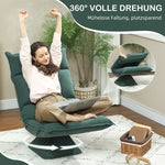 Floor Chair, 360° Rotatable, 5-Way Adjustable, Foldable, Green