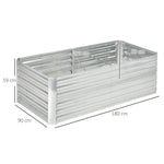 Raised Bed, Garden Planting Planter 180x90x60cm, Steel