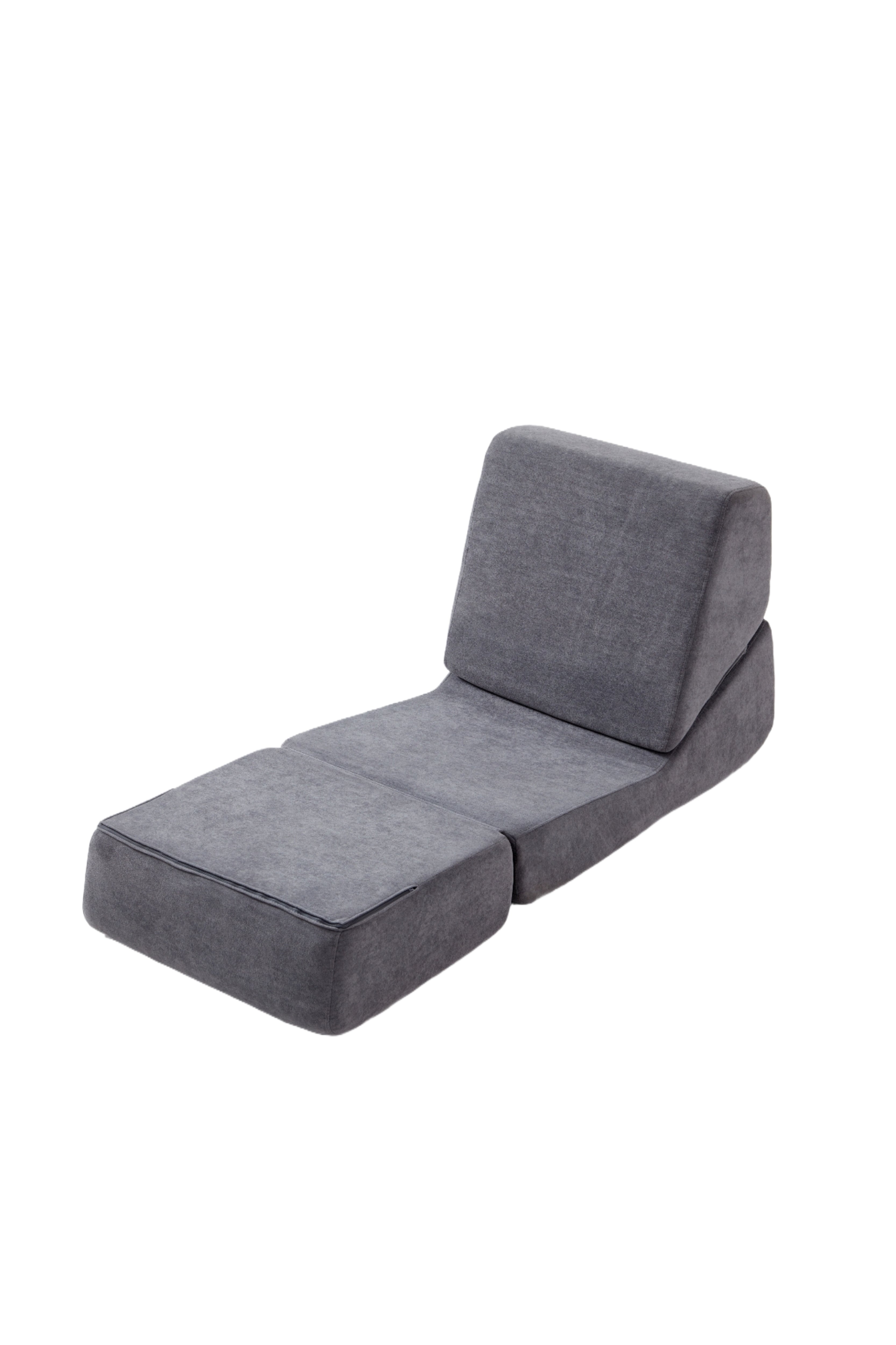 Small Sofa Bed, Foldable Chaise Lounge Foam Floor Sofa, Grey