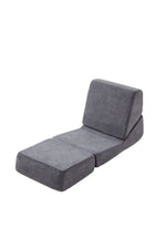 Small Sofa Bed, Foldable Chaise Lounge Foam Floor Sofa, Grey