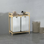 Laundry Basket with 2 Removable Bags, Bamboo Cream