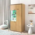 Display Cabinet, 150Hcm LED Glass Multi-Purpose, 15 Color Options