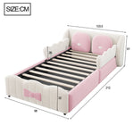 Children's Upholstered Storage Bed 90x200 with Cushions, Velvet