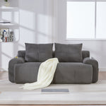 Modular Corduroy 2-Seater Sofa with Cup Holder and Storage Pocket, Dark Grey