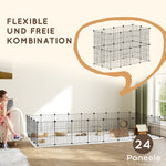 Rabbit/Guinea Pig Enclosure Wire Mesh with Door, Black Steel