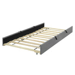 Upholstered Bed with Pull-out Bed, 90x190cm, Grey Velvet Fabric
