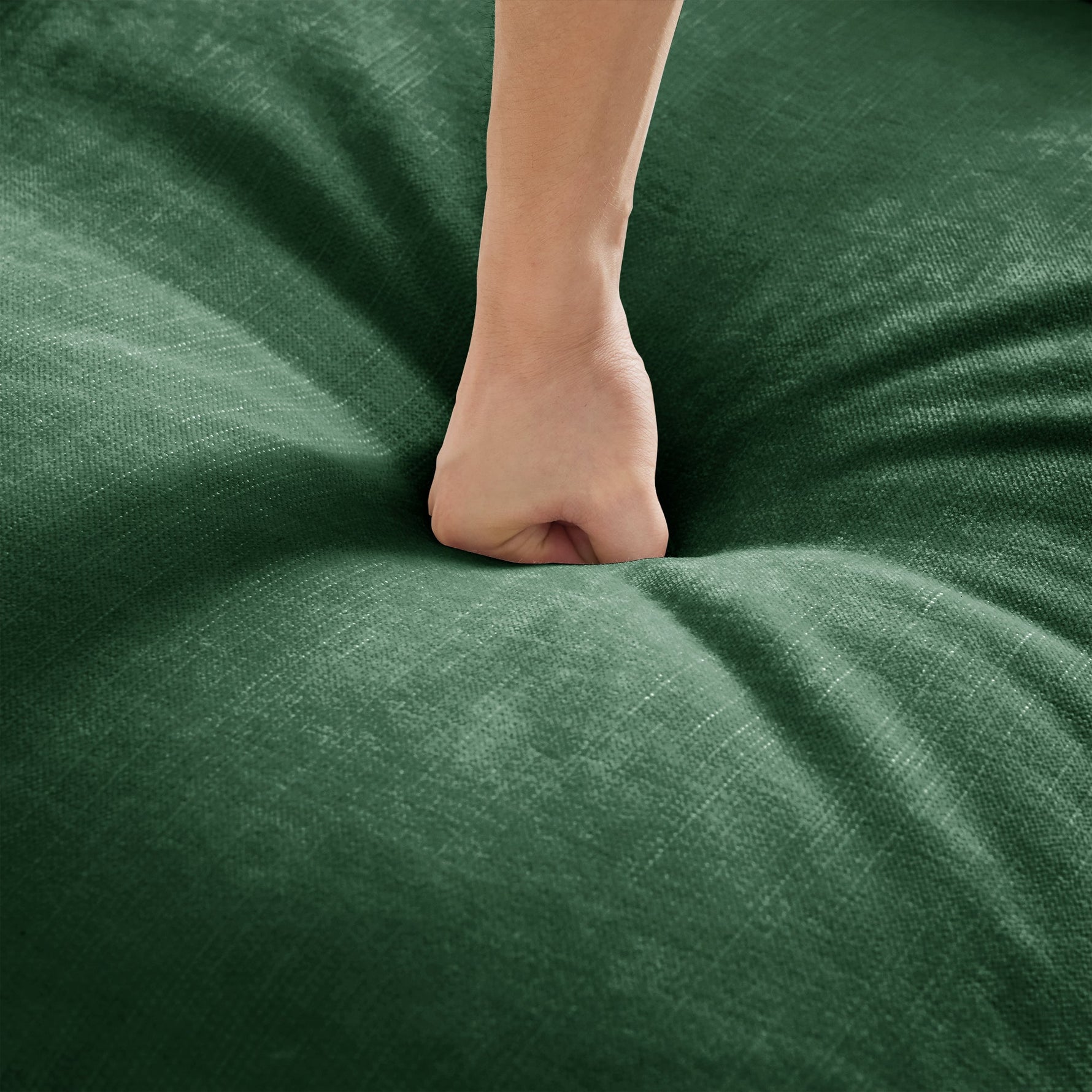 Windsor Stool with Removable Ruffle Skirt and Chenille Fabric, Green