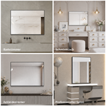 Bathroom Mirror 70x90 cm, HD Wall Mounted, Black Aluminum