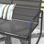 Garden Furniture Set, 4-Piece with Two-Seater, 2 Chairs & Coffee Table, Black Mesh