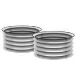 Raised Garden Bed 2-Piece Metal Planter, Open Bottom, 60x60x30 cm, Silver