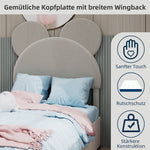 Modern Minimalist Upholstered Bed, Soft Cartoon-Design Headboard, Storage Base, Beige