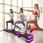 Aerobic Exercise Step Platform 27" with Adjustable Height Risers - Purple