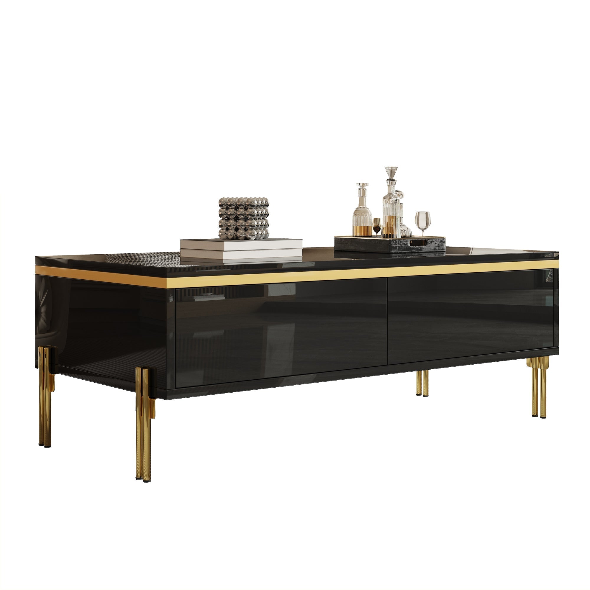 High-Gloss Coffee Table Multifunctional Side Table 100x50x36cm