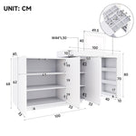 L-Shaped Rotating Vanity Table with LED Lighting, High-Gloss White