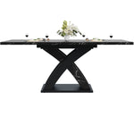 Extendable Dining Table 120-160cm 6 Seater - Black