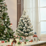 Mini Artificial Christmas Tree 60cm, 67 Tips with Snow, Cement Base