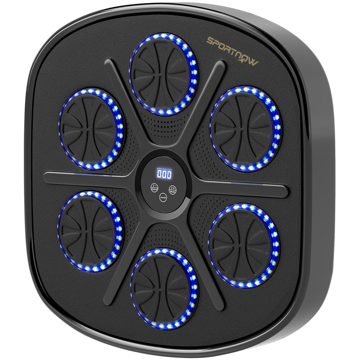 Music Boxing Machine, Electronic Bluetooth Wall-Mounted with LED Lights, Black