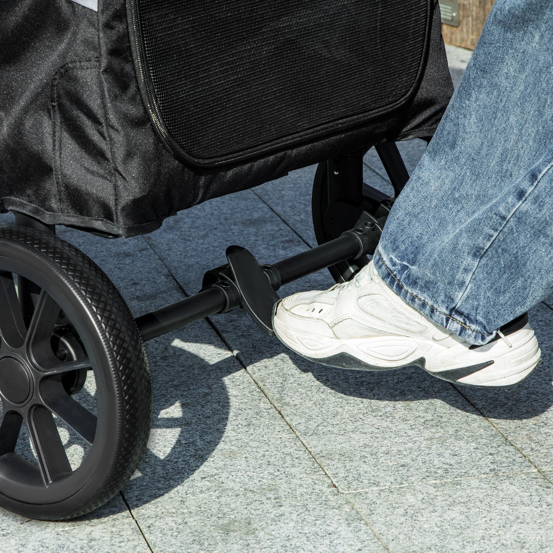 Dog Stroller, Foldable for Large Dogs & Cats, 30 kg, Grey