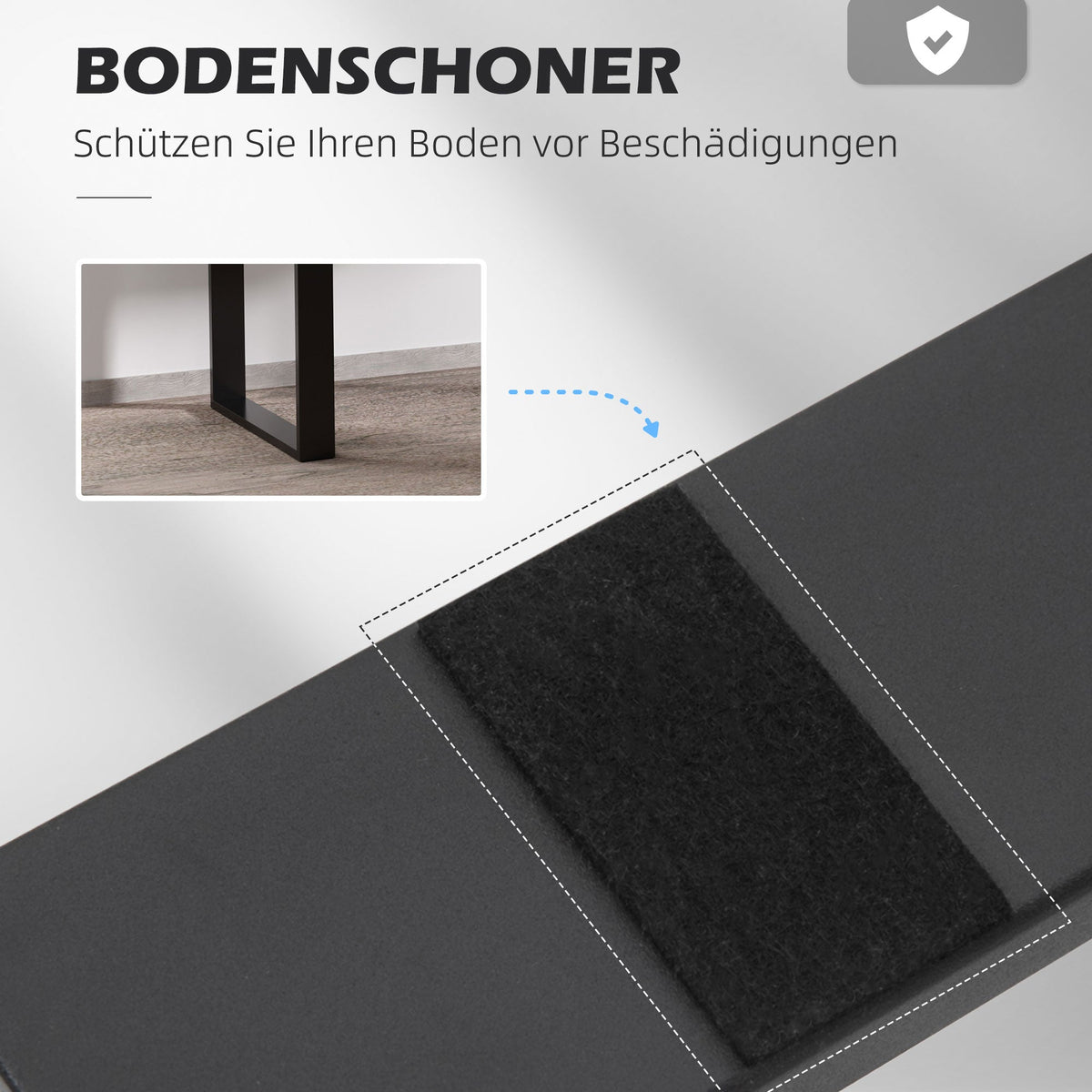 Table Legs, Square Profile Steel, Black