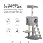 Cat Tree, 120 cm Multi-Level with Cave & Sisal Posts, Light Grey
