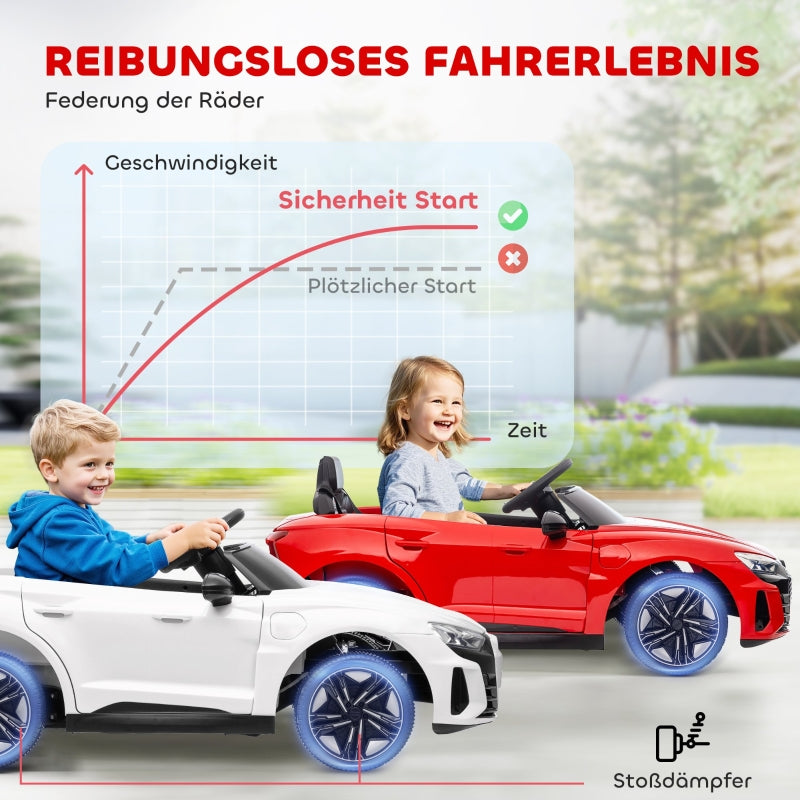 Audi Licensed Children's Electric Car with Remote Control and Safety Belt, Red and Black