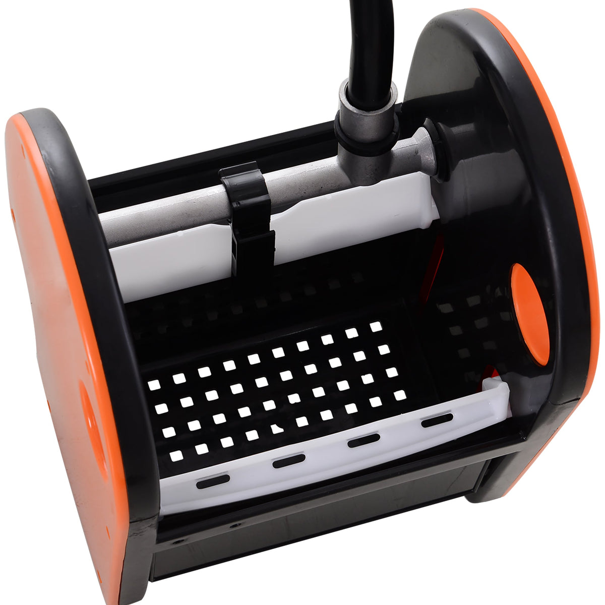 Cleaning Cart with Wringer, 26 Liter Mobile Bucket, 4 Wheels, Orange