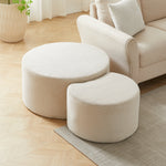 Coffee Table Set, 2-Piece Upholstered Round for Living Room, Foam