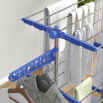 Clothes Dryer Tower, 3 Levels, Foldable, Steel Blue