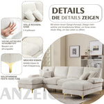 Modern Large Chenille U-Shape Sectional Sofa, Double Reclining Seats, for Living Room, Bedroom, Office, Apartment, Villa, Home, by the Fireplace