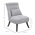 Recliner Chair TV Chair, Back Cushion & Raised Feet, Linen Grey