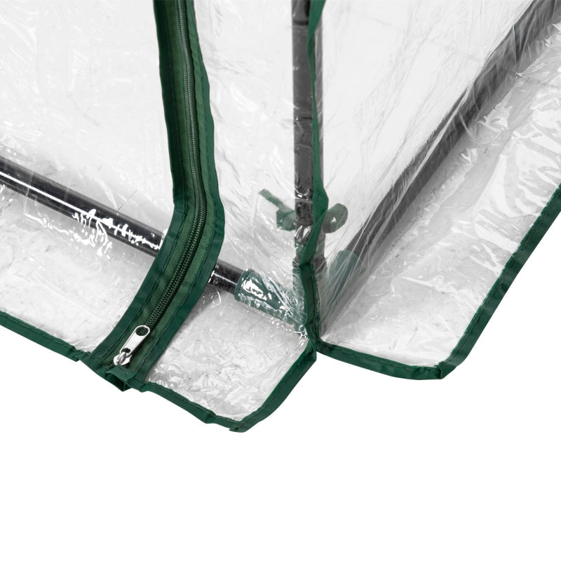 Greenhouse Cold Frame, Roll-Up Door, Steel Plastic, Transparent